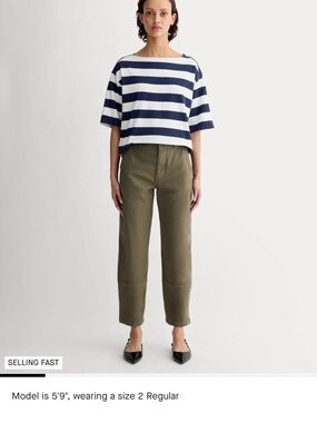 Everlane Utility Barrel Pant in Kalamata Green